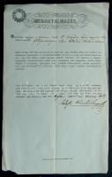 1854 Meghatalmazás nyomtatványon 15 kr szignettával / Authorisation with signetta