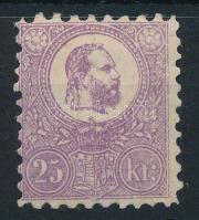 1871 Kőnyomat 25kr ibolya, szép állapotban (260.000) / Mi 6a with original gum, good quality