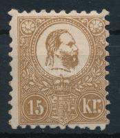 1871 Kőnyomat 15kr barna, szép állapotban (300.000) / Mi 5a with original gum, good quality