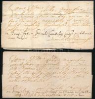 1698 2 db levél Esztergom vármegyébe / 2 covers
