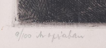 Zádor István (1882-1963): Az operában. Rézkarc, papír, jelzett, számozott (9/100). Üvegezett, sérült...