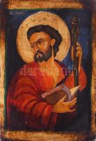 St. Tadeus - modern kézzel festett ikon, certifikáttal, kis kopással, 22x16 cm