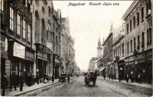 Nagyvárad, Oradea; Kossuth Lajos utca, Boros Jenő üzlete, vas és rézbútor raktár. K.J. Bp. 1917/21. / street view, shops, warehouse (EK)