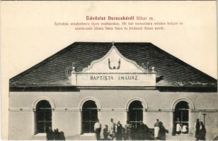 Derecske (Bihar), Baptista imaház, reklám. Fazekas Sándor kiadása