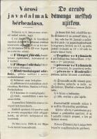 1866 Selmecbányai városi tanács hirdetménye melyben Vihnyefürdőt árverezik el 1/2kr osztrák okmánybélyeggel / Announcement of the Banská Štiavnica city council to auction the Teplice ve Vyhnac Hungarian-Slovakian with 1/2 kr Austrian document stamp