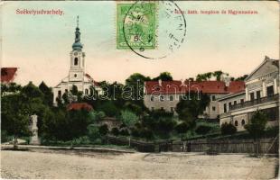 1909 Székelyudvarhely, Odorheiu Secuiesc; Római katolikus templom és főgimnázium. Dragomán cég kiadása / Catholic church and grammar school. TCV card (EK)