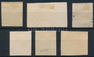1871 Kőnyomat vágott próbanyomat sor, a 3kr és a 25kr ívszéllel, mindegyik bélyeghez Orbán tanúsítvá...