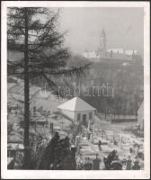 1943 Angyalfi Andor (1892-1973): "Béke" - Pax, a hátoldalán "Magyar Amatőrfényképezők Országos Szövetségének Soproni Csoportja (rajta: Soproni Fotoklub bélyegzéssel)", "2. Országos Művészi Fényképkiállítás Kassán 1943 November 11-től 28-ig" címkékkel, és "Soproni Fotoklub" bélyegzésekkel, 33x28 cm