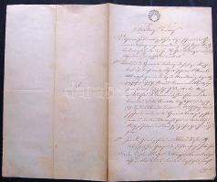 1853 Szerződés 2 Gulden szignettával / Contract with 2 Gulden signetta