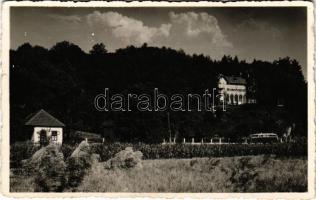 Csucsa, Ciucea; volt Ady kastély, autóbusz. Marosi József kiadása / castle, autobus (Rb)