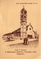 Debrecen, Csak 1 forintot a Debrecenben épülő Szt. Domonkos rendi templomra, adománykérő lap (gyűrőd...