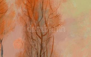 Szentgyörgyi Kornél (1916-2006): Vágta. Olaj, farost, jelezve jobbra lent, hátoldalán kissé töredéke...