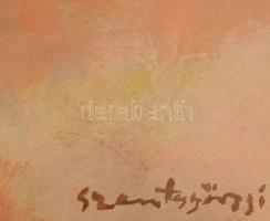 Szentgyörgyi Kornél (1916-2006): Vágta. Olaj, farost, jelezve jobbra lent, hátoldalán kissé töredéke...