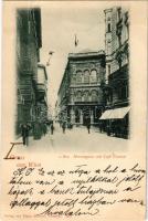 1899 Wien, Vienna, Bécs; Herrengasse mit Café Central. Verlag von Edgar Schmidt / street view, café