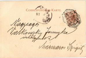 1899 Wien, Vienna, Bécs; Herrengasse mit Café Central. Verlag von Edgar Schmidt / street view, café