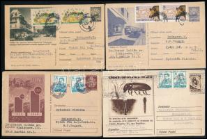 Románia 1959-1964 4 db díjkiegészített díjjegyes levelezőlap érdekes tartalommal