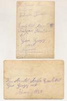 Korond, Korondfürdő, Corund - 2 db RÉGI fotós képeslap: népviseletben / 2 pre-1945 photo postcards: ...