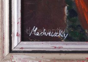 Medveczky jelzéssel: Csendélet. Olaj, farost. Dekoratív fakeretben. 29,5×36 cm