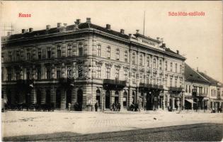 Kassa, Kosice; Schalkház szálloda, Weber Bernát, Fried Márk üzlete. Varga Bertalan kiadása / hotel, shops