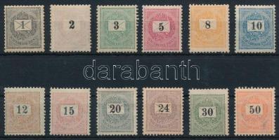 1898 Teljes sor (2kr saroktörés, 10kr javított gumi) / Mi 41-52 X (2kr folded corner, 10kr repaired gum)