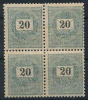 1899 20kr négyestömb, lemezösszefüggés / block of 4