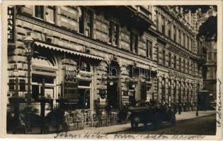 1921 Wien, Vienna, Bécs; Hotel de France, Schottenring Kino, Versicherungs-Gesellschaften Phönix. Schottenring / hotel, café and restaurant, cinema, insurance company, automobile