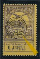 Kolozsvár 1919 Árvíz 12f, a felülnyomatban "átlőtt kör" / with plate variety Signed: Bodor