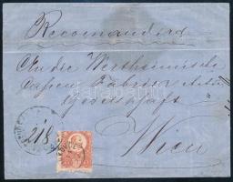 1872 3 x Réznyomat 5kr (2 bontásnál elvágva) ajánlott levélen "VINKOVCE" - "WIEN"