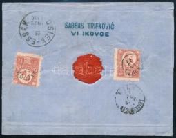 1872 3 x Réznyomat 5kr (2 bontásnál elvágva) ajánlott levélen "VINKOVCE" - "WIEN"...