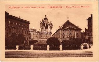 Pozsony, Pressburg, Bratislava; Mária Terézia szobor, hátoldalon eszperantó szöveg / Maria Theresia-Monument / monument, statue, with Esperanto text on the backside