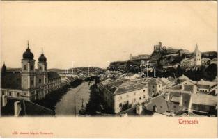 Trencsén, Trencín; látkép, templom, vár. Gansel Lipót 133. / general view, church, castle (EK)
