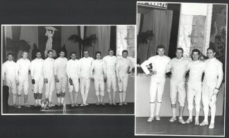 1961 BVSC vívóit ábrázoló 2 db fotó, a hátoldalon jelzett (Lerner J. Fotoriport iroda), 12x17 cm