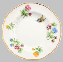 Hollóházi Hortenzia mintás 18 részes étkészlet. 6 darab tányér d: 19 cm, 6 darab mélytányér d: 23 cm...