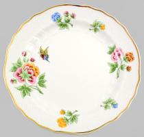 Hollóházi Hortenzia mintás 18 részes étkészlet. 6 darab tányér d: 19 cm, 6 darab mélytányér d: 23 cm...