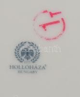 Hollóházi Hortenzia mintás 18 részes étkészlet. 6 darab tányér d: 19 cm, 6 darab mélytányér d: 23 cm...