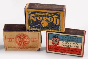cca 1920-1940 7 db jugoszláv és csehszlovák gyufásdoboz, változó állapotban