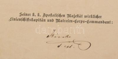 1874-1906 Herpich Ferenc hajógépész bizonyítványai, okmányai, összesen 6 db, közte a Cs. és Kir. Had...