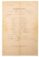 1874-1906 Herpich Ferenc hajógépész bizonyítványai, okmányai, összesen 6 db, közte a Cs. és Kir. Had...