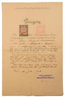 1874-1906 Herpich Ferenc hajógépész bizonyítványai, okmányai, összesen 6 db, közte a Cs. és Kir. Had...