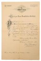 1874-1906 Herpich Ferenc hajógépész bizonyítványai, okmányai, összesen 6 db, közte a Cs. és Kir. Had...