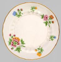 Hollóházi talpas kínáló, jelzett, kis pattanással, d: 26 cm, m: 14 cm