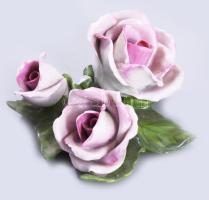 Herendi rózsák. Jelzett, sérült, 11x11 cm