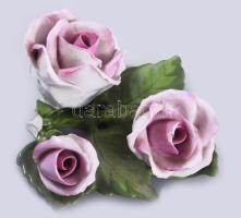 Herendi rózsák. Jelzett, sérült, 11x11 cm