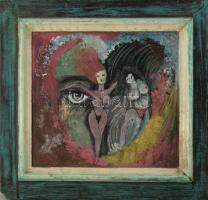 Olvashatatlan jelzéssel: Táncosok (női aktok). Vegyes technika, fa. Fakeretben. 29x31,5 cm