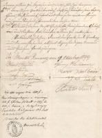 1899 Zurány, ( Zurndorf, Burgenland, A) adásvételi szerződés házra, 1K illetékbélyeggel Tustitcs Pár...