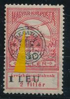 Kolozsvár 1919 Árvíz 10f a felülnyomatban lemezhibával (halvány gumihiba) / with plate variety (light gum disturbance) Signed: Bodor