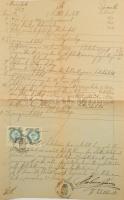 1896 Sopron tulajdoni lap kivonat 2x50kr illetékbélyeggel