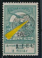 Kolozsvár 1919 Árvíz 16f a felülnyomatban lemezhibával / with plate variety Signed: Bodor