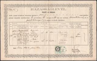 1869 Házasságlevél Spreitzer- Schölsz nevű pár között