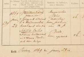 1912 Sopron, Ágfalva, házasságkötési szándék kihirdetése. 2K + 30f illetékbélyeggel